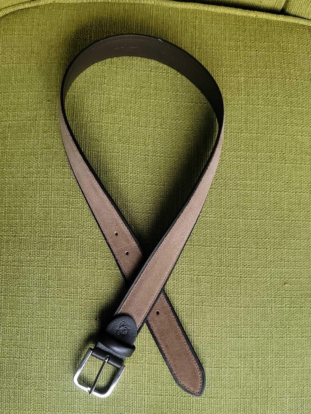 Canali Men's Luxury Suede Leather Belt - Brown
